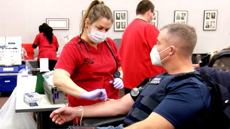 Red Cross blood donations