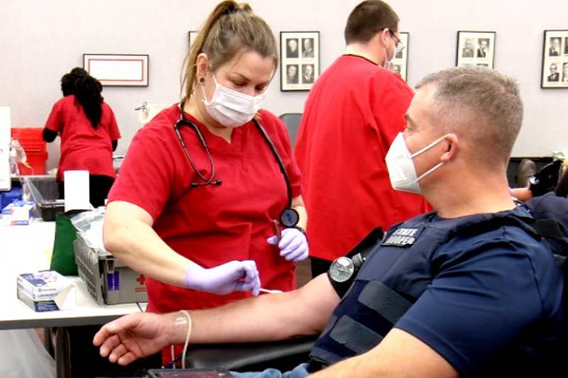 Red Cross blood donations